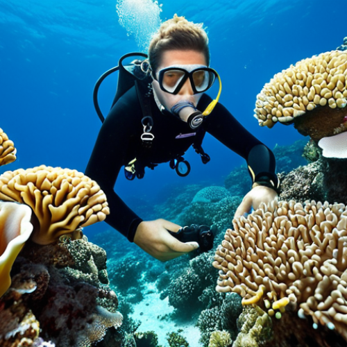 **

A diver underwater, observing bleached coral reefs in the Mediterranean Sea. Emphasize the contrast between healthy and dying coral, with a sense of unease and concern on the diver's face.  Use realistic lighting and vivid colors where the coral is still alive.

**
